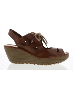 sandalia cuña YEND serie Yellow_Fly London_ yellow y black